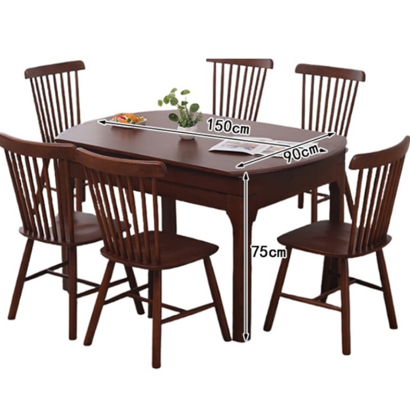 依韵珂餐桌椅1桌6椅150*90*75cm套高清大图