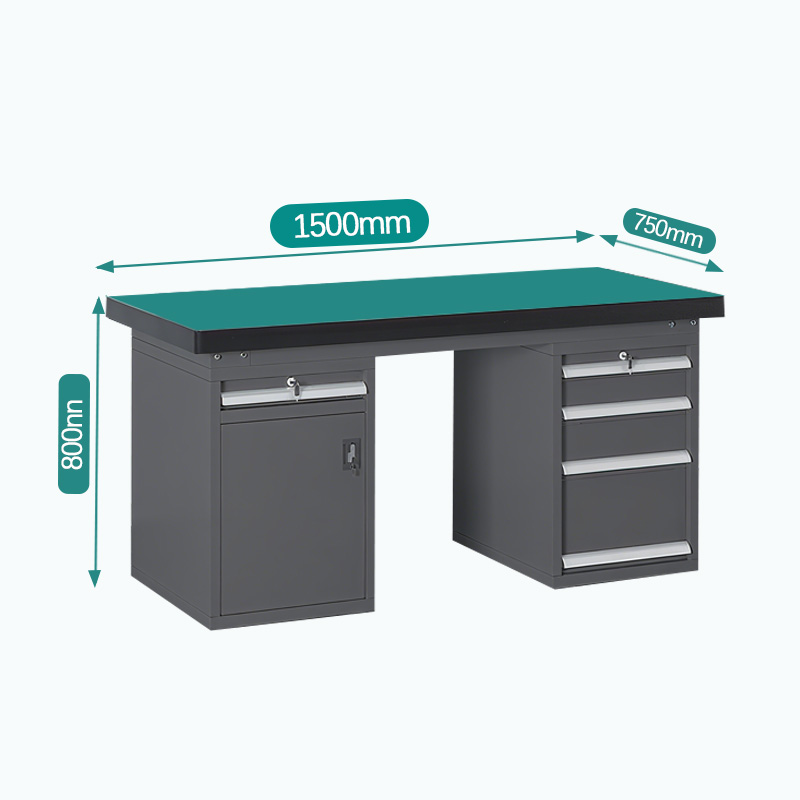 臻远 ZY5073023 重型工作台 四抽+一抽一门 1500*750*800mm高清大图