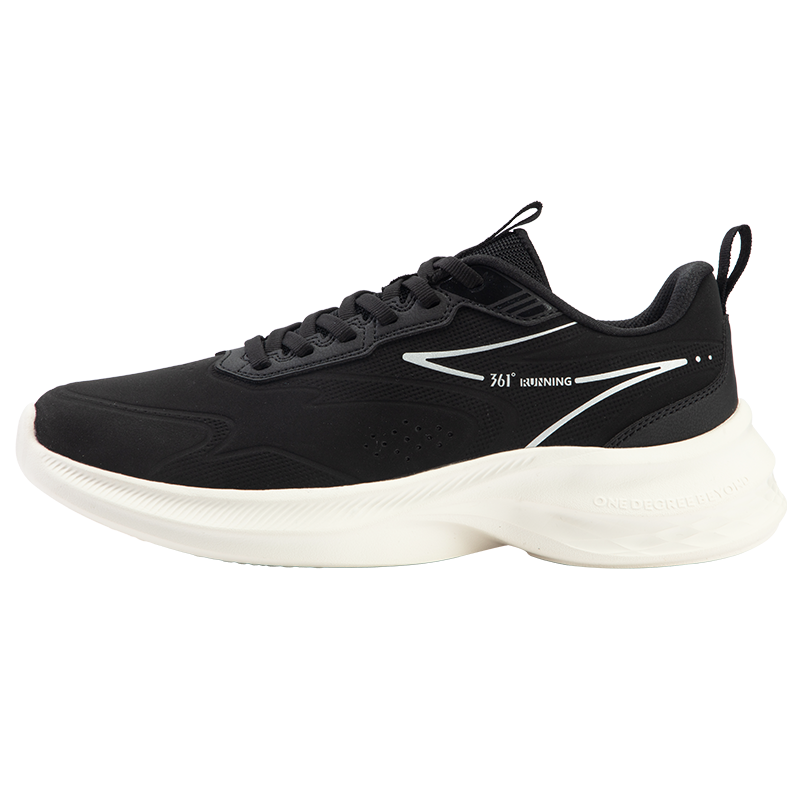锋熠丨361°男鞋运动鞋新款舒适轻便透气跑鞋672432210F 曜石黑/银白色 43码