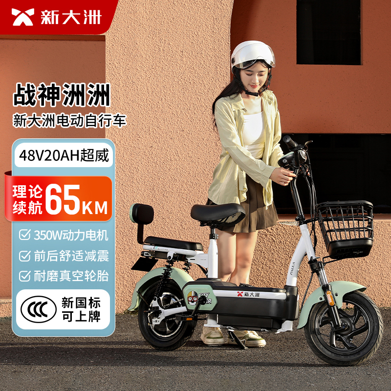 PALLA电动车 战神洲洲 新国标48V20ah大容量电瓶车代步车电动自行车 钻白