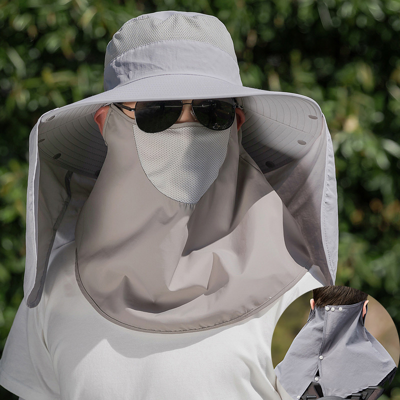 万山宏业 防晒帽 遮阳帽 披肩+面罩 太阳帽 QT19 顶高清大图