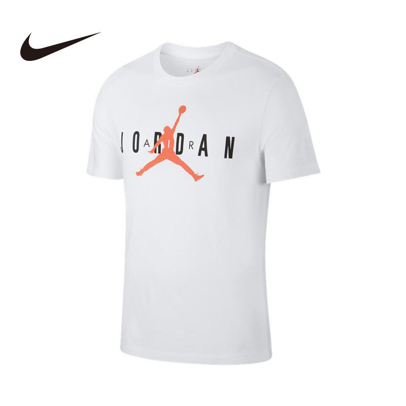 nike耐克aj白t恤男篮球飞人logo运动短袖ck4213100视频