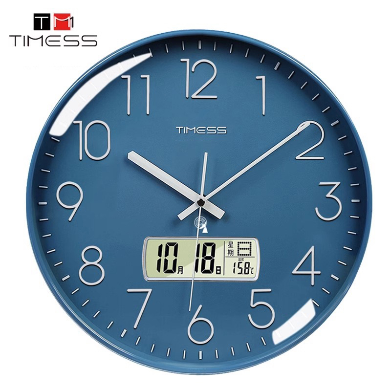 TIMESS电波钟钟表挂钟客厅家用时尚时钟挂墙轻奢装饰大气创意挂表高清大图