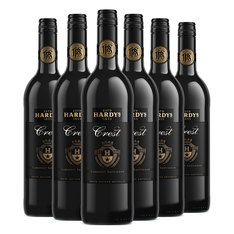 澳大利亚原装原瓶进口红酒夏迪族徽赤霞珠干红葡萄酒750ml6