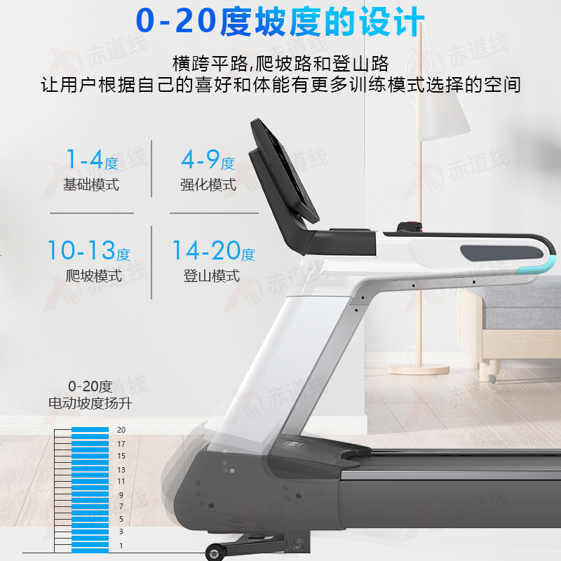 赤道线 跑步机大型商务健身房工作室电动坡度健身器材 CDX-523SBCT06高清大图