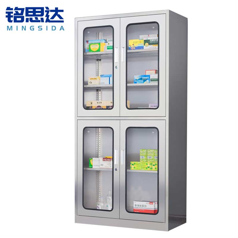 铭思达不锈钢药品柜双玻台高清大图