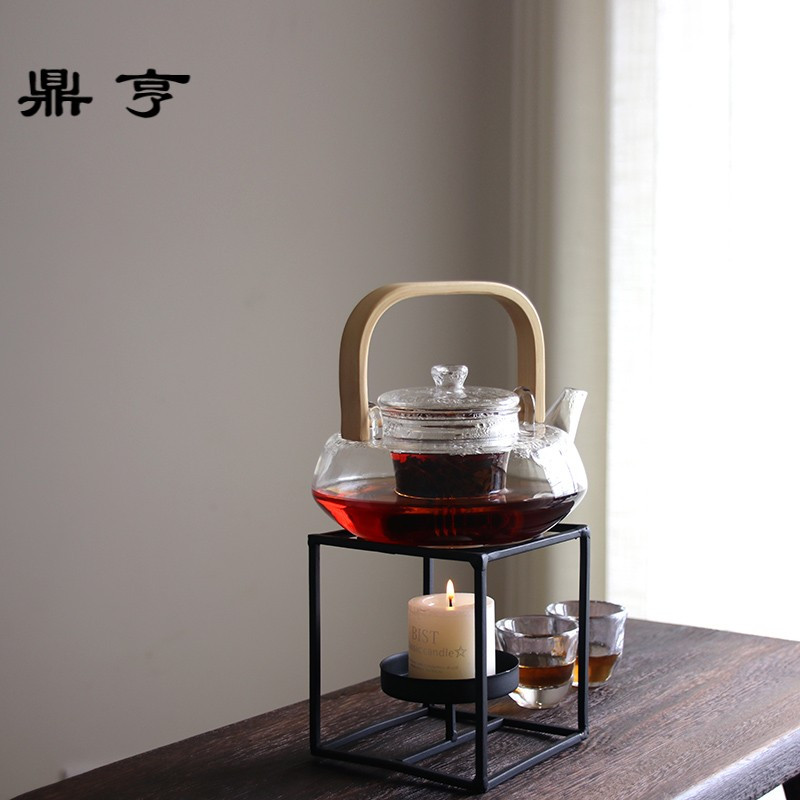 鼎亨日式竹把提梁煮茶壶玻璃茶壶水壶耐高温加厚泡茶壶普洱黑茶沸