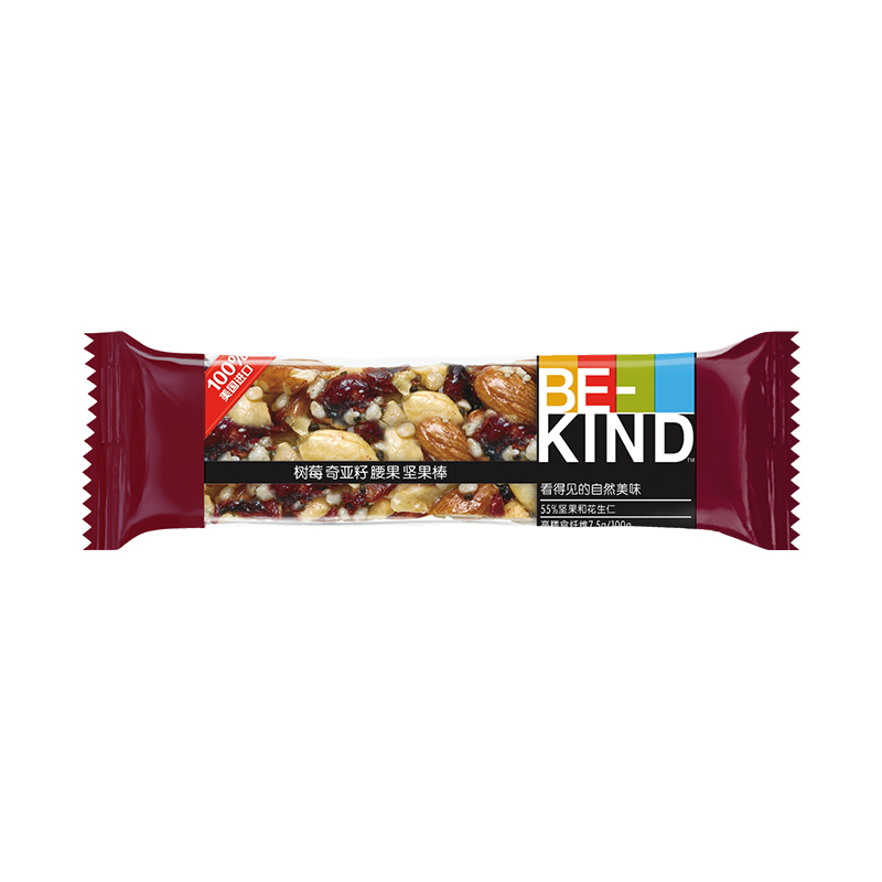 BE-KIND 树莓奇亚籽坚果棒40g*12 进口网红休闲健康办公室健身代餐零食食品