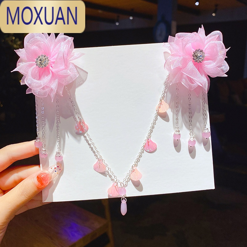 moxuan古风儿童额头链女童小女孩眉心坠头花古代流苏发夹汉服头饰发饰