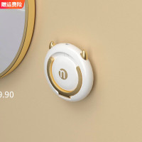 海迎吹风机支架浴室置物架免打孔收纳挂架可折叠吹风机架（白金色 无支撑杆）2个