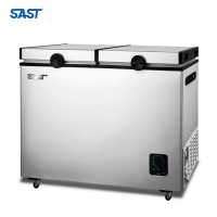 SAST 冷柜商用家用单温小冰柜卧式双门双温柜顶开门冷藏冷冻转换柜母乳冰箱BCD-142
