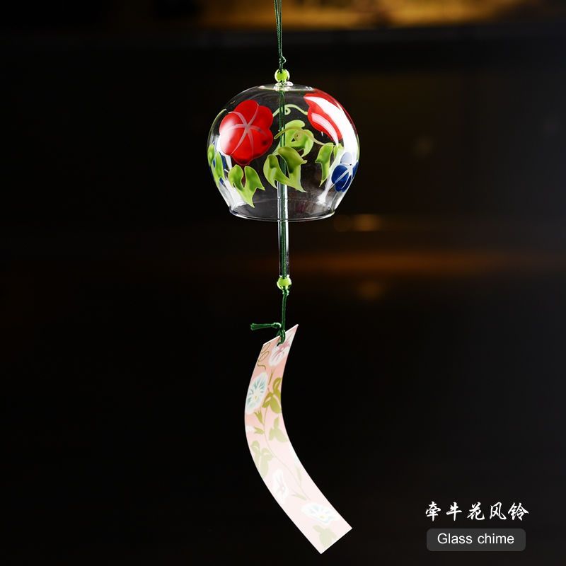 日式和风玻璃风铃挂饰创意家居饰品生日礼物送同学朋友毕业礼物牵牛花
