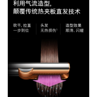 戴森(DYSON)Airstrait HT01 吹风直发器 干发直发二合一 利用气流造型 直板夹 夹板 礼物推荐 鎏金红