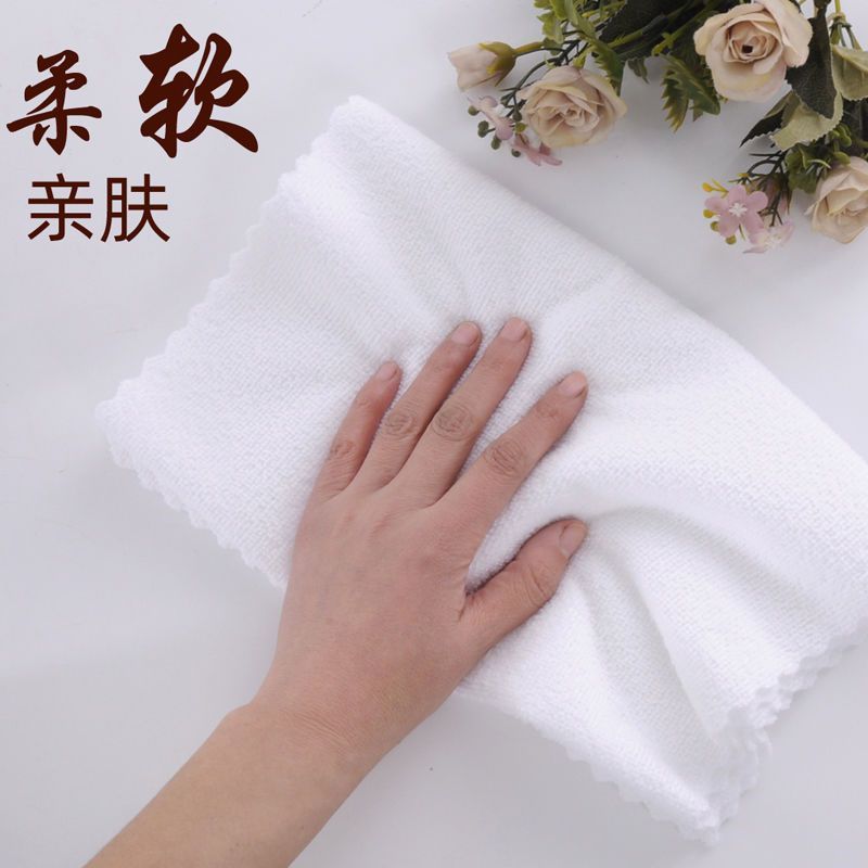 白毛巾加厚宾馆洗浴酒店一次性不掉毛吸水白色方巾-30*50cm;10条