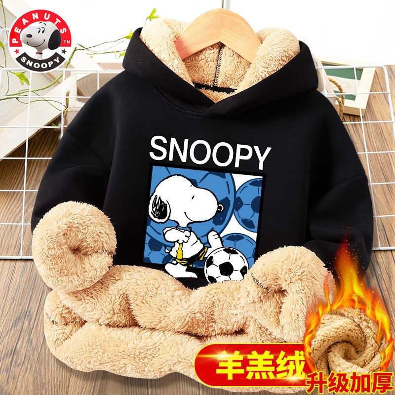 童装儿童卫衣加绒保暖冬季男女中大童羊羔绒连帽休闲针织上衣LJX高清大图