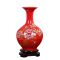 婚庆摆件陶瓷器结婚喜庆中国红花瓶新婚客厅红色家居饰品S2|红节节高+底座