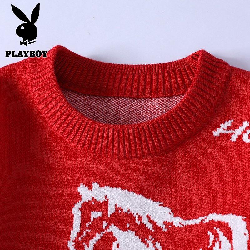 花花公子新款高品质【新款】2025年秋冬款圆领针织毛衣男_895_45高清大图