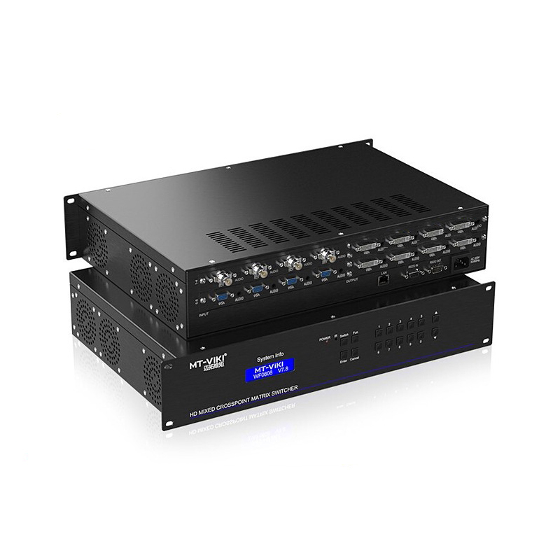 迈拓维矩MT-HC0808 高清混合矩阵8进8出无缝切换器HDMI vga dvi接口插卡组合式高清大图