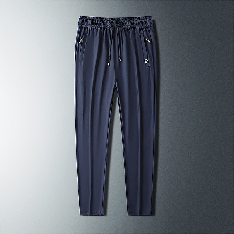 啄木鸟男士2025夏季新款冰丝速干透气裤子舒适百搭宽松裤休闲长裤高清大图