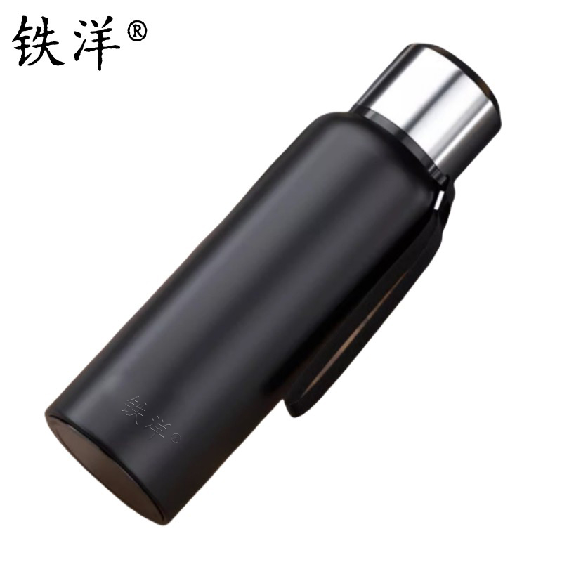 铁洋 黑色全钢智能显温保温杯 1000ML 个高清大图