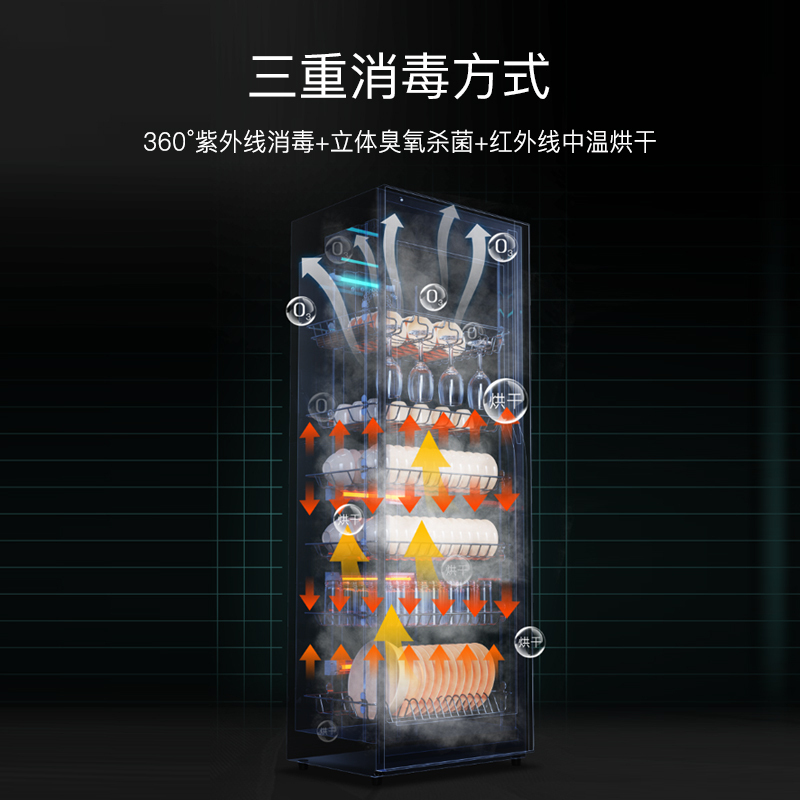 康宝(Canbo) 消毒柜家用 立式 消毒碗柜 大容量 消毒柜商用 碗筷奶瓶餐具臭氧紫外线消毒柜XDZ380-NRA2
