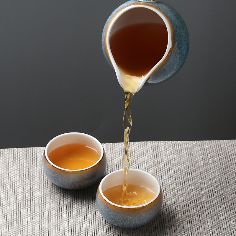 苏氏陶瓷(SUSHI CERAMICS)茶具套装新窑变银丝釉泡茶碗苹果功夫茶杯陶瓷三才盖碗13头礼盒装