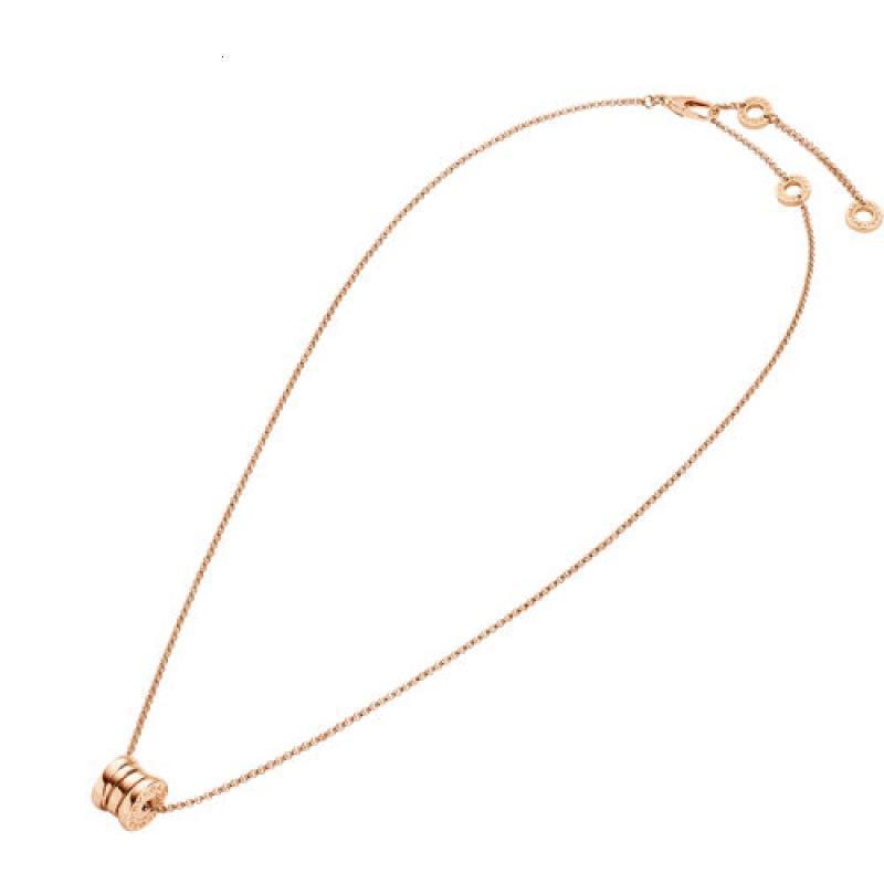 bvlgari宝格丽22春夏新款bzero1系列18k金玫瑰金刻字弹簧项链357255