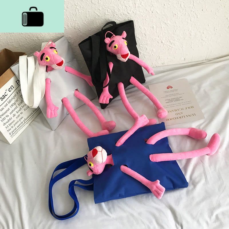 韩版毛绒小熊玩偶单肩包2020秋夏新款可爱卡通大容量手提托特女包NEW LAKE女士单肩包图片