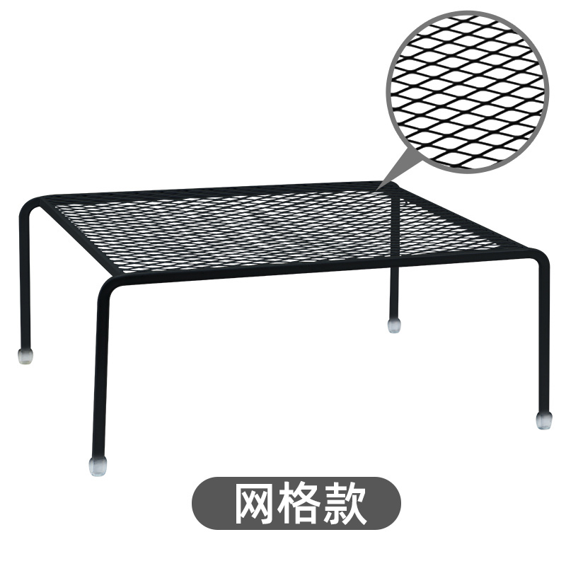 厨房落地用品家用大全橱柜分层收纳架子沥水碗架锅架调料架收纳层架三维工匠 黑色网格架【买一送同款】