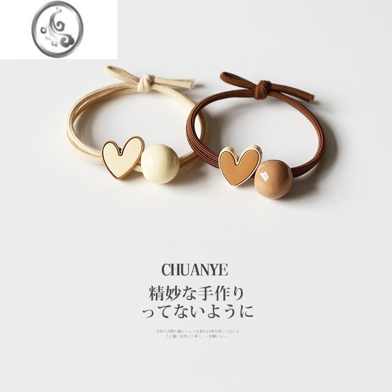 jimi爱心发圈头绳网红气质发绳日韩简约橡皮筋高弹力耐用扎头发女