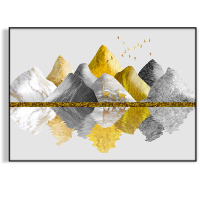 电表箱装饰画现代简约配电箱遮挡客厅强开关电闸盒 A1377 40高x60宽[容纳29高x49宽]高清艺术微喷油布画摩登黑