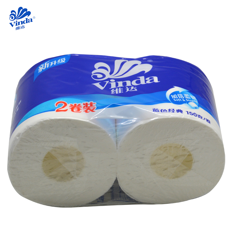 维达蓝色经典有芯卷纸三层150g*16卷装家用卫生间厕纸纸巾空心筒纸卷家庭装