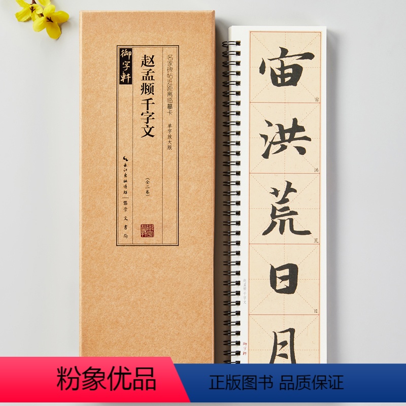 [正版]名家碑帖近距离临摹卡赵孟頫楷书千字文单字放大版赵体楷书米字格附角注毛笔书法字帖成人学生临摹范本崇文书局共2本