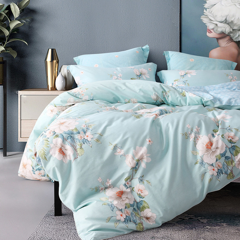 水星家纺全棉四件套纯棉套件北欧风被套床单床品埃诗里