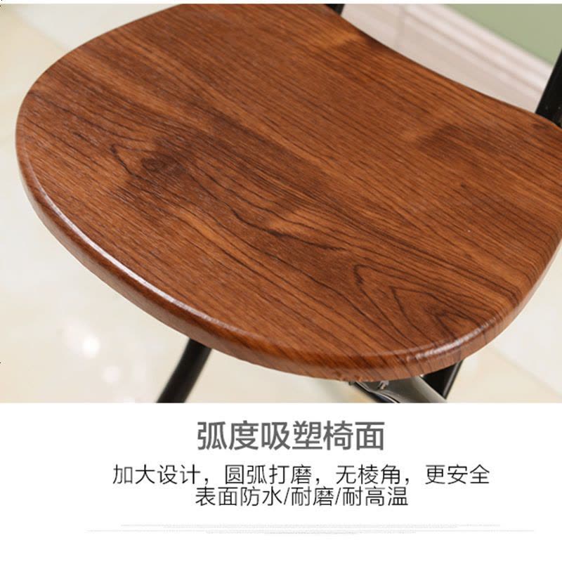 折叠椅子便携折叠凳家用凳子餐椅靠背椅简约电脑椅办公椅休闲圆凳 黑胡桃黑腿图片