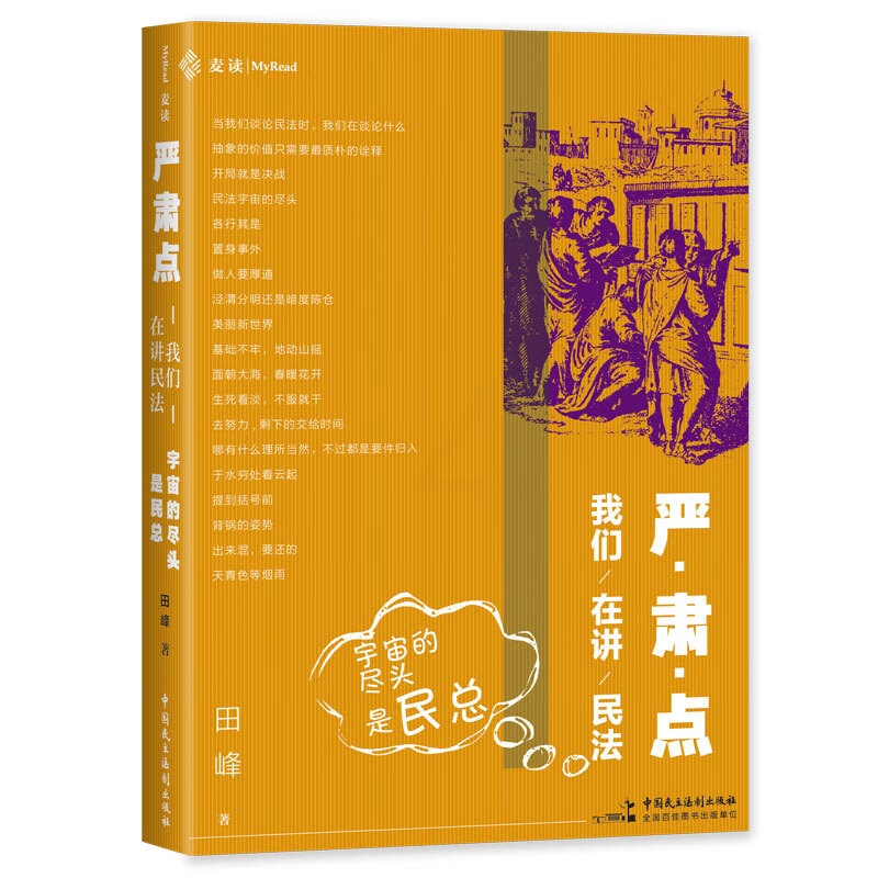 [正版]2023麦读新书 严肃点 我们在讲民法 宇宙的尽头是民总 田峰法学院法学生民法学习新民法典民法学普及读本民法概高清大图