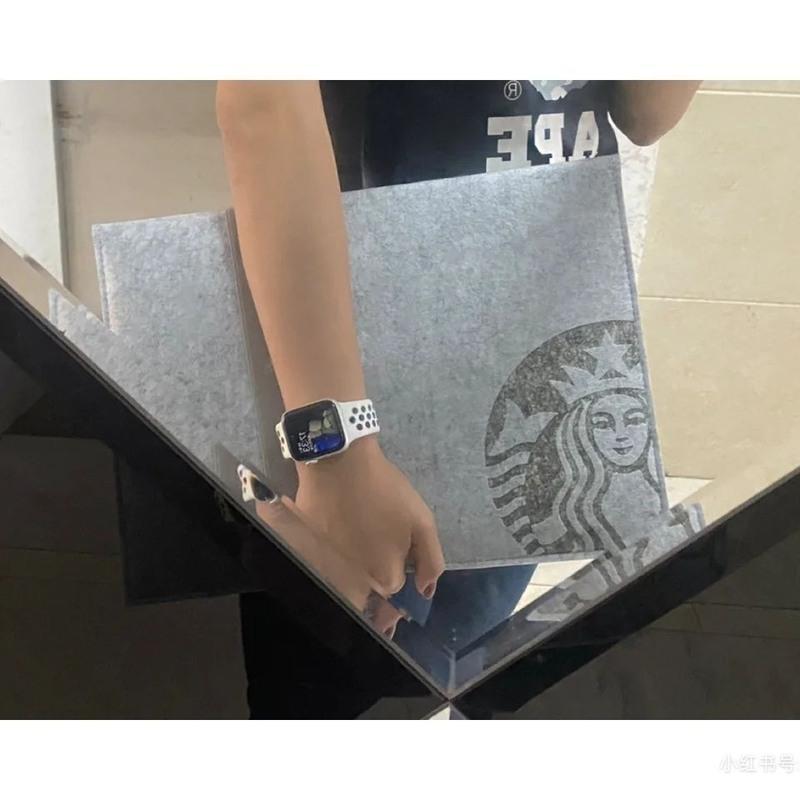 2021春季ipad笔记本平板电脑包灰色毛毡公文手拿袋收纳便携 35*25cm