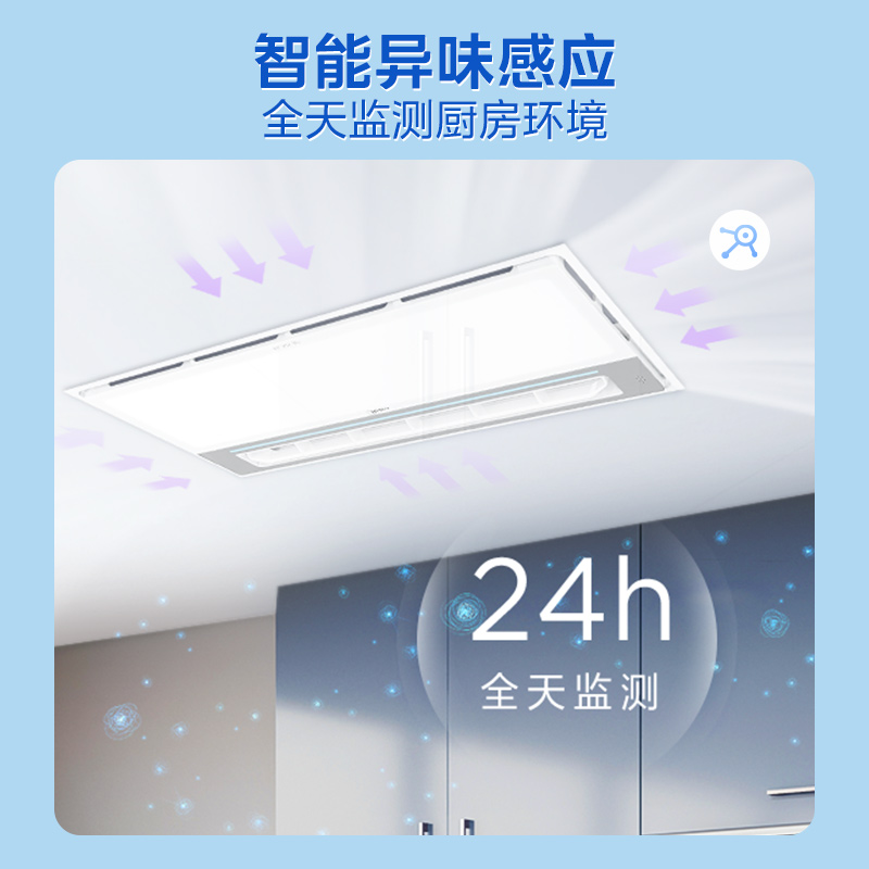美的(Midea)凉霸厨房照明吹风无线遥控摆叶调风抗油污集成吊顶铝扣板冷霸 B7[负离子除菌 异味感应]卫生间集成吊顶高清大图