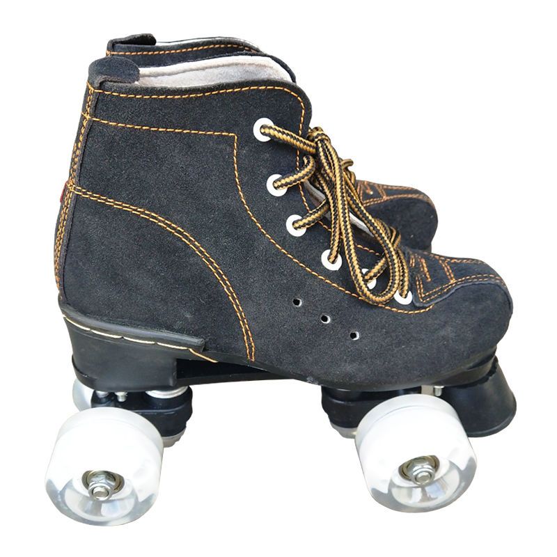 升级款黑色耐磨闪光白轮40特价溜冰鞋四轮双排旱冰鞋儿童轮滑鞋初学者