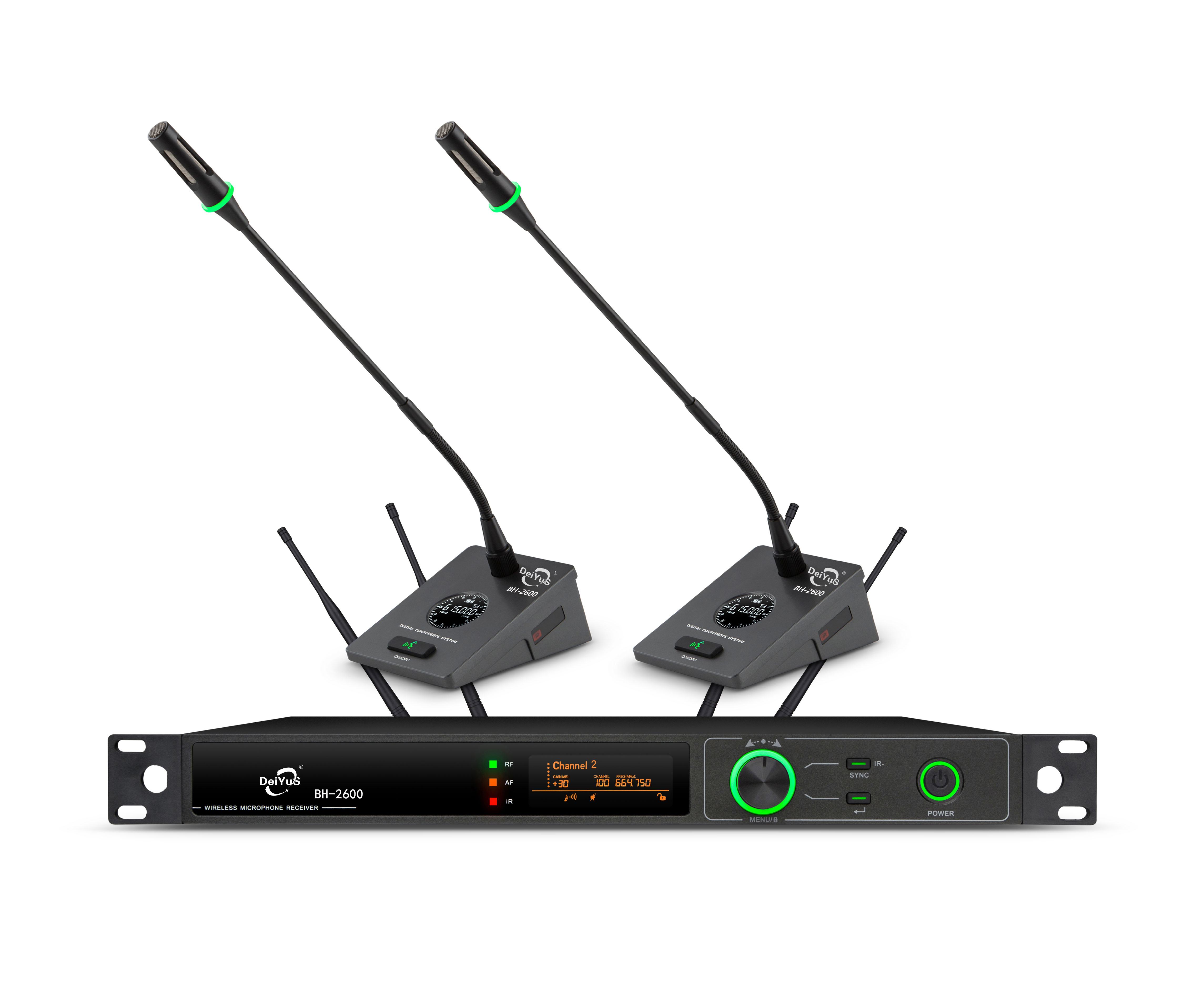 DEIYUS会议话筒真分集一拖二无线手持麦克风BH-2600高清大图