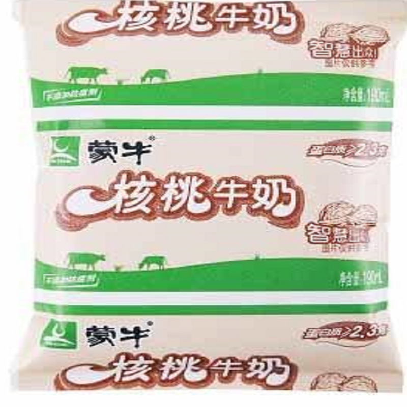 蒙牛鲜语牧场冷藏核桃牛乳全脂调制乳百利包180ml