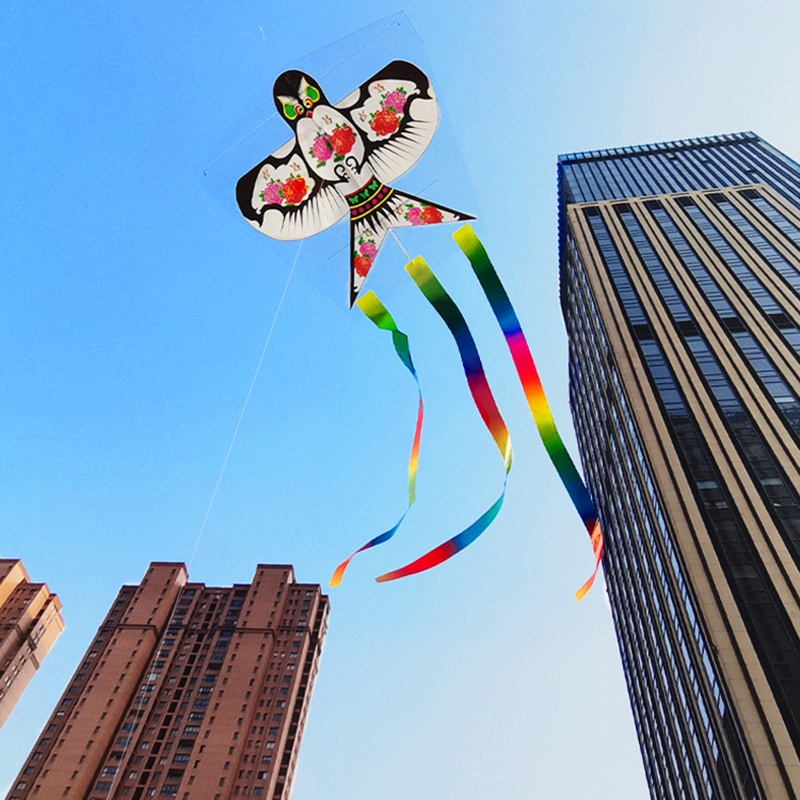 新款风筝闪电客儿童手持钓鱼竿小孩专用迷你网红燕子风筝小号微风易飞