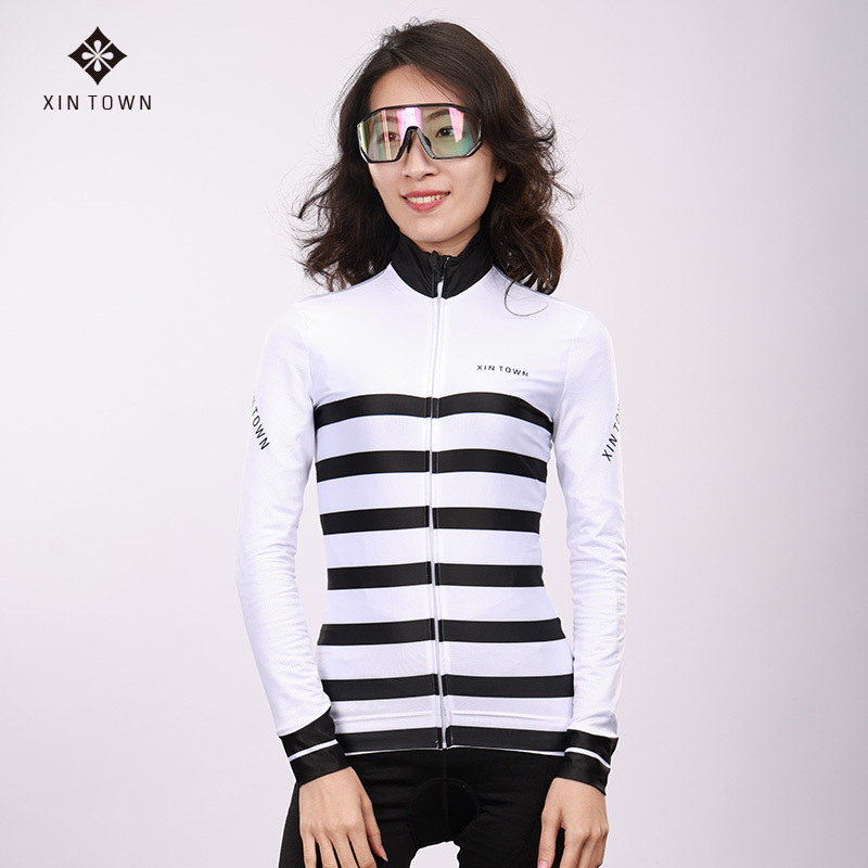 XINTOWN/星恒2022春季新款骑行服女薄绒长袖吸湿速干自行车公路车单车服长上衣