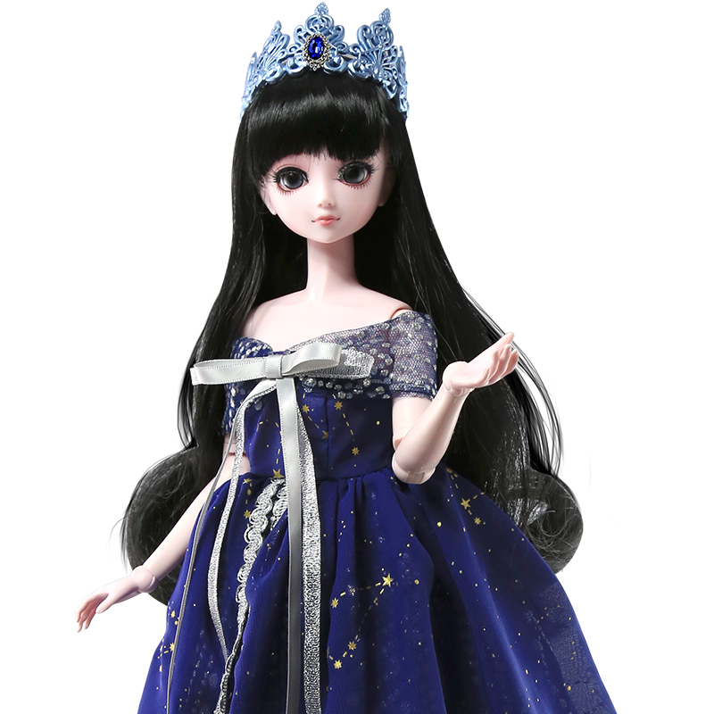 罗丽仙子冰公主50cm夜萝莉叶萝莉莫纱娃娃套装女孩 星夜公主×2衣1鞋