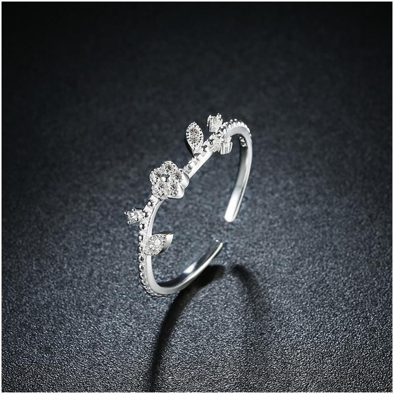 R101 Lady Silver Rings 戒指女925纯银简约日韩潮人开口单戒指环送女朋友七夕情人节礼物