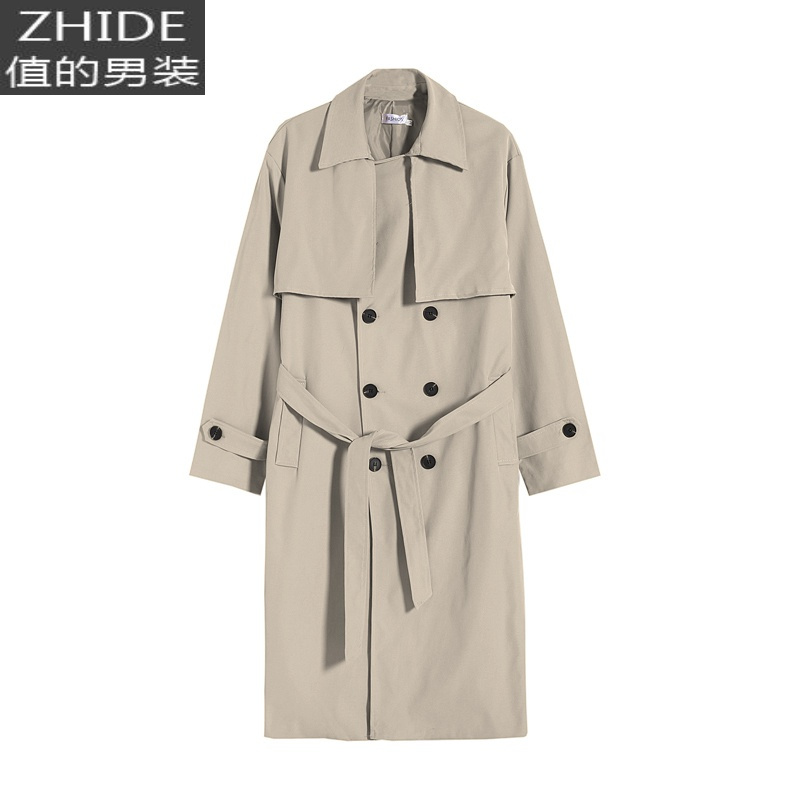 suntek风衣男日系英伦风男装中长款潮流痞帅德系战壕春秋披风大衣外套