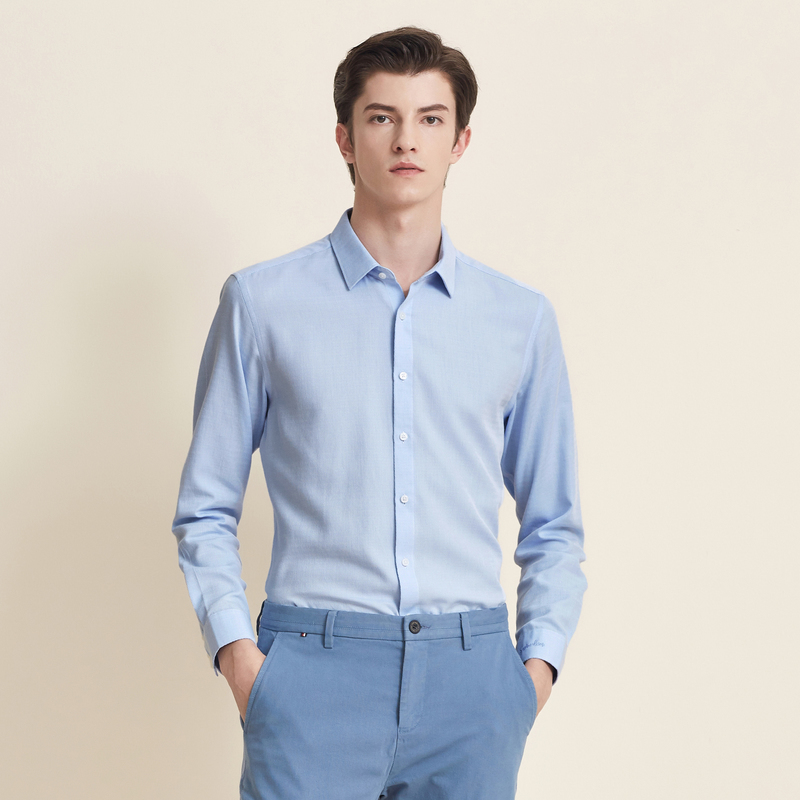 septwolves七匹狼七匹狼衬衫提花长袖衬衣1d1a50501202