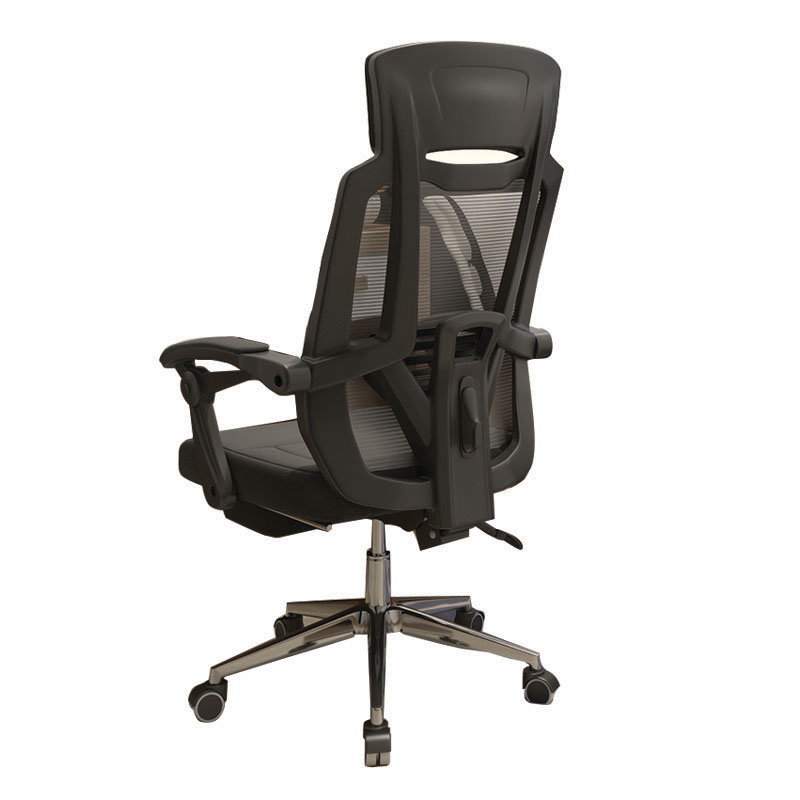 苏兴盛工作椅可躺人体工程学久坐舒适护腰黑框黑网-活动头枕高清大图