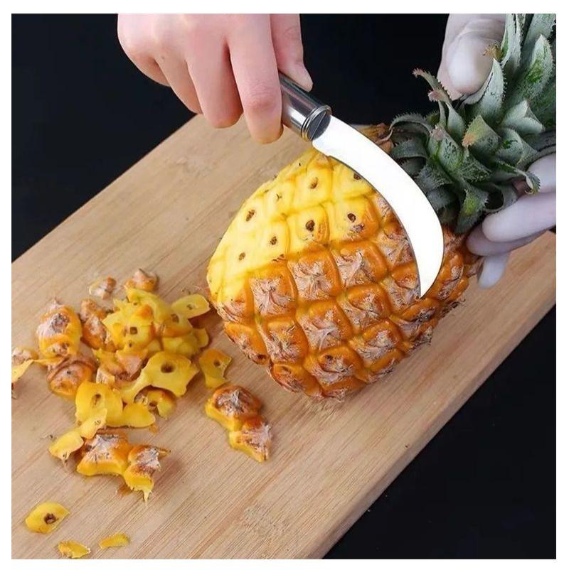 不锈钢小弯刀香蕉刀小镰刀割菜削菠萝刀水果刀烤肠机摆摊菠萝蜜刀--【德国精工：不锈钢弯刀】;【1把装】