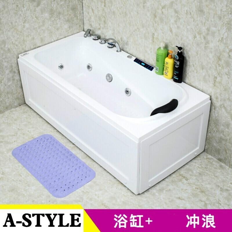 独立式双群边浴缸普通工程卫生间厕所浴缸亚克力普通浴缸单人